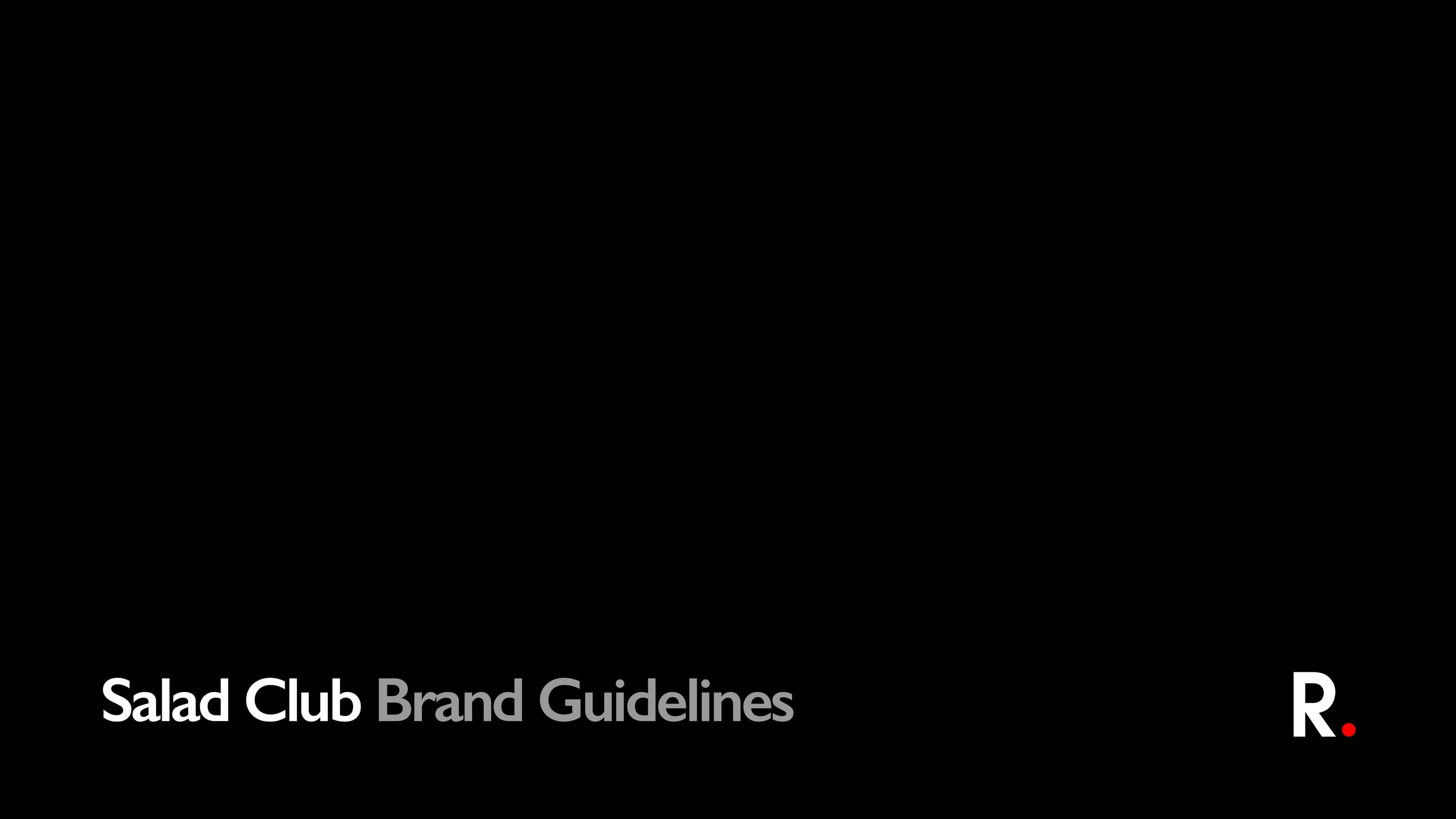 Salad Club brand guidelines — cover