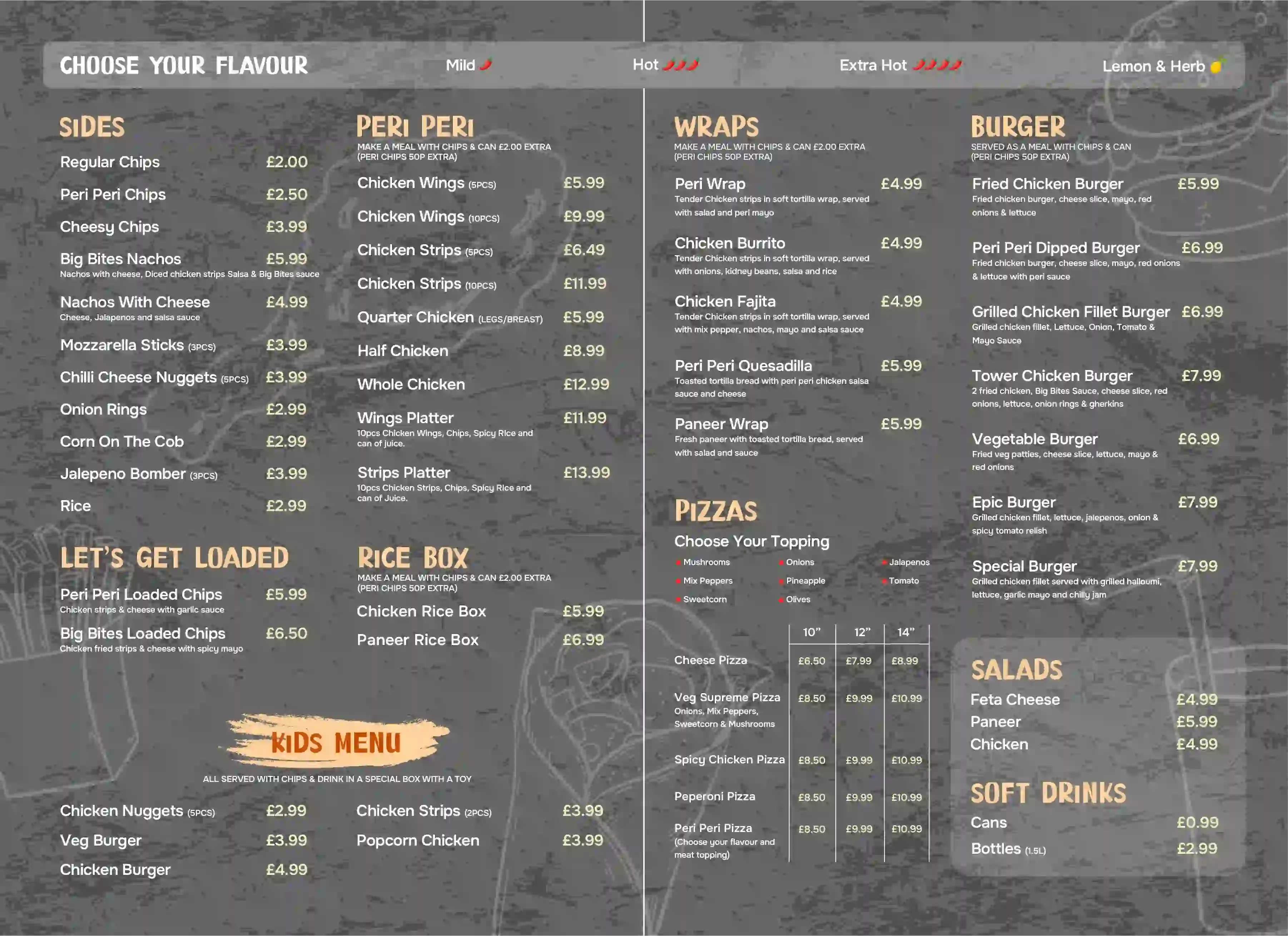 Big Bites menu design — 1