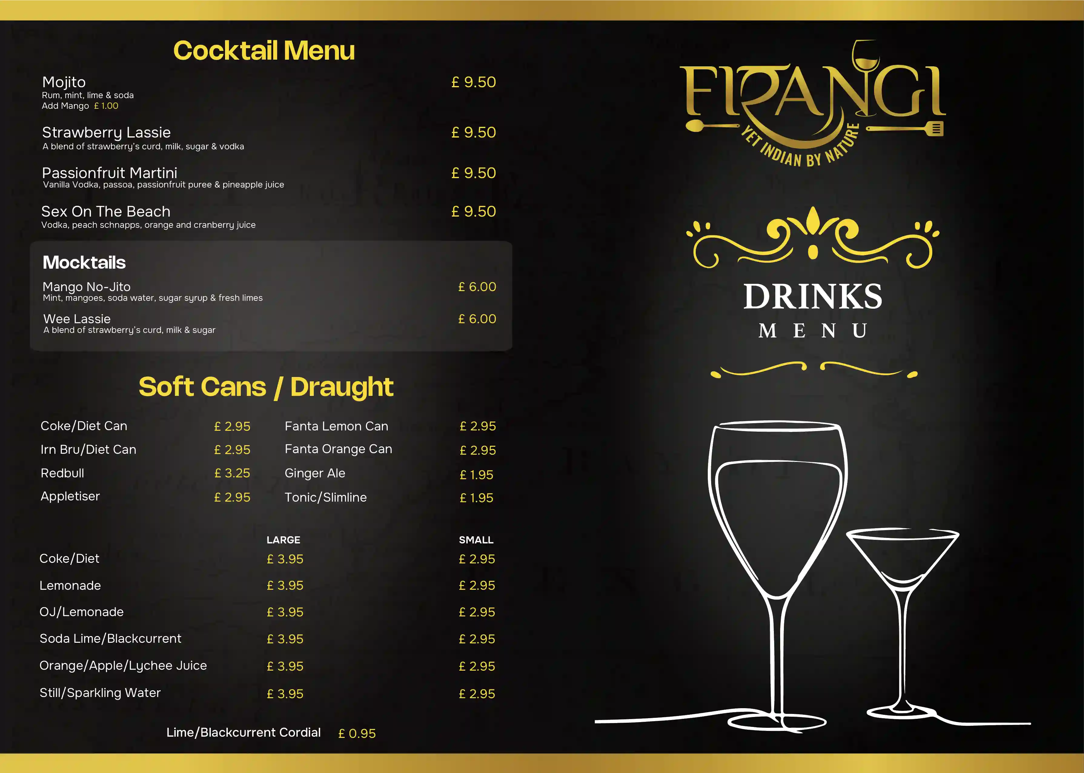 Firangi drinks menu — 2